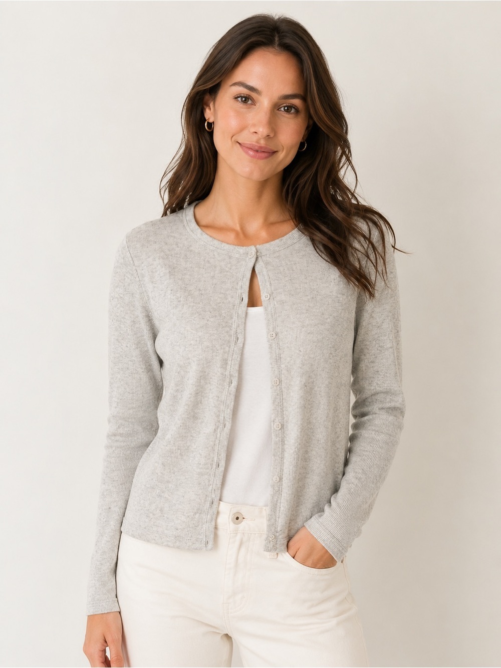 Streetwear Society Light Gray Button Cardigan